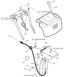 Part Location Diagram of MT306689 Murray KNOB, SHIFT